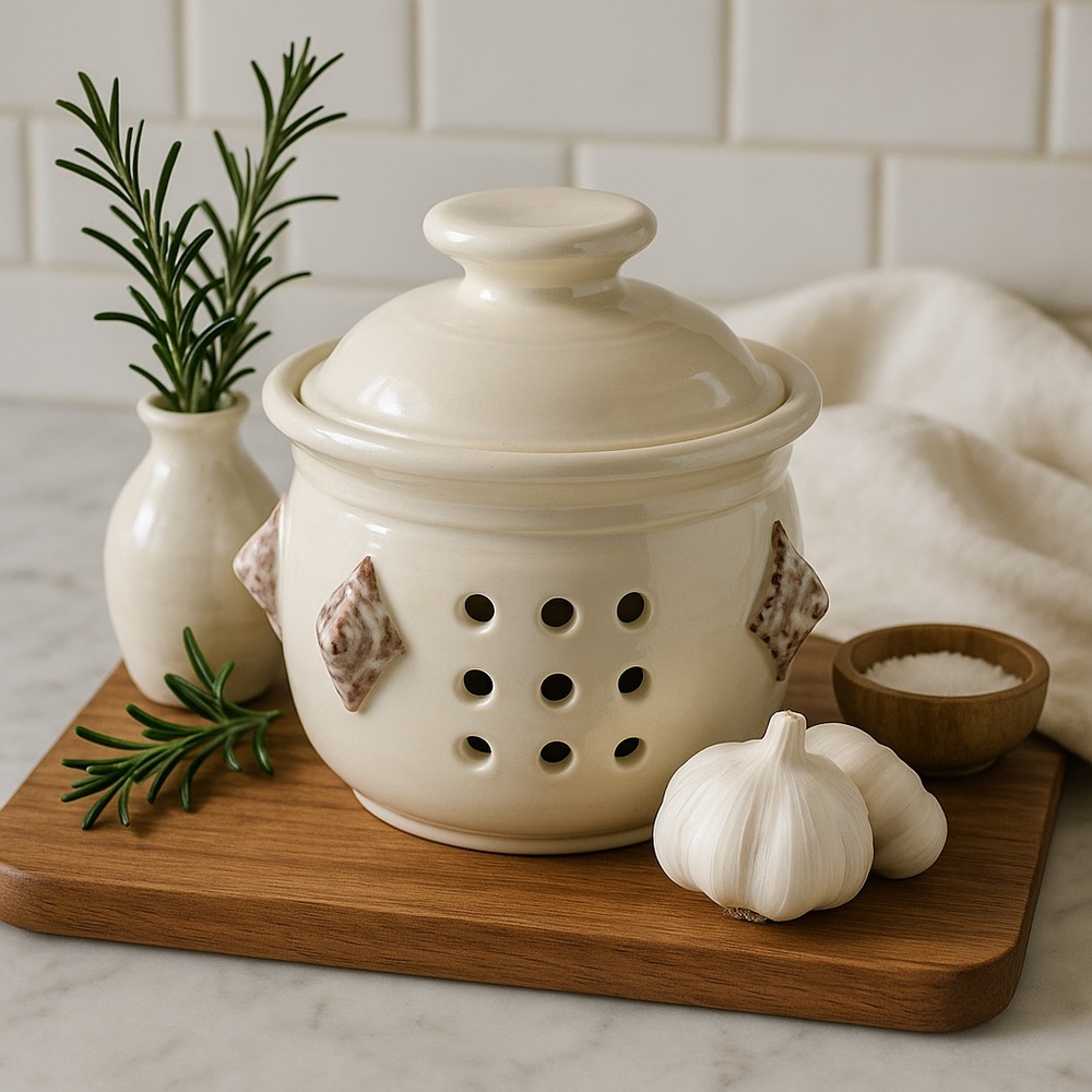 Artisan Pottery Garlic Keeper
